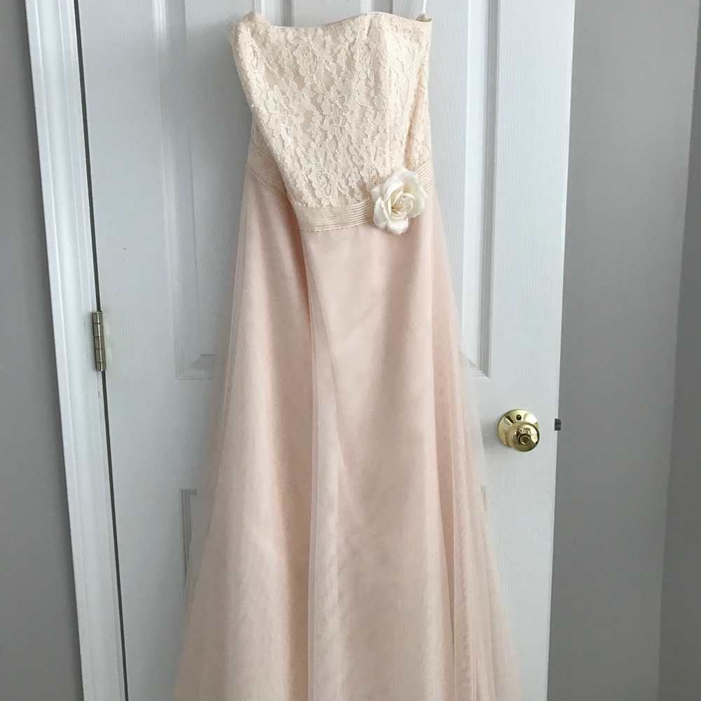 Champagne Lace Prom Dress